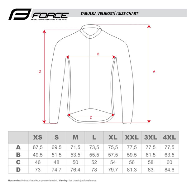 tabulka dres force angle dl rukav